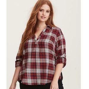Torrid Plaid Twill Pullover Top
